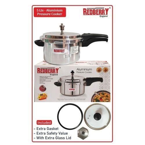 Heavy Duty Aluminium Pressure Cooker, Glass Lid Design, 12 Litres and 5 Litres, Safe and Long Lasting Kitchen Essential