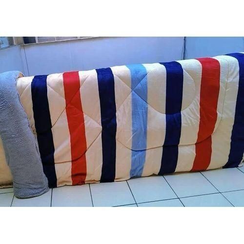 Heavy Woolen Duvet 6 6white blue and red sripes