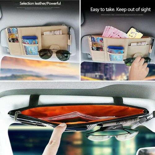 Car Sun Visor Documents Organizer – Multi-Pocket Auto Storage Holder
