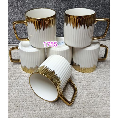 Golden Ring Ceramic Mug – Durable Tea & Coffee Cup with Stylish Design