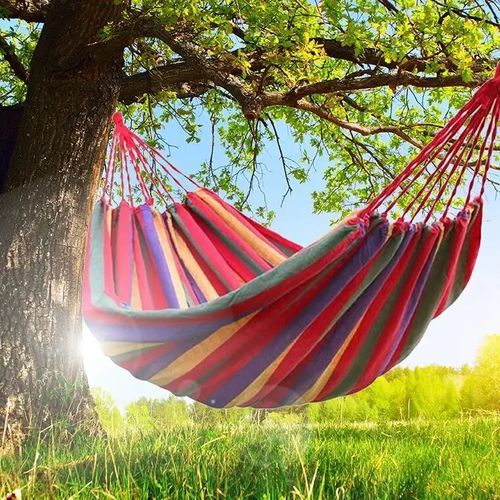 Outdoor Camping Hiking Garden Hammock Hanging Bed Stripes