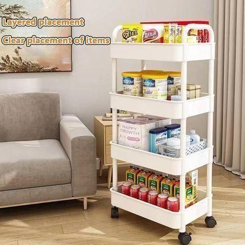 Classy 4 Layer Trolley Rack, Kitchen Floor Bedroom Multi-Layer Mobile Bathroom Storage Storage Cart c