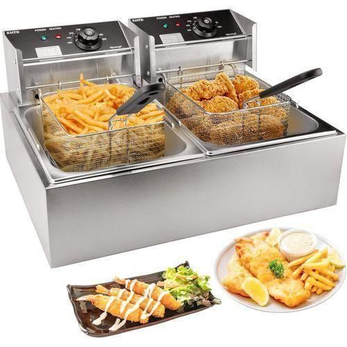 Double Electric Chips /Chicken /MANDAZIS Deep Fryer Machine 6+6litres