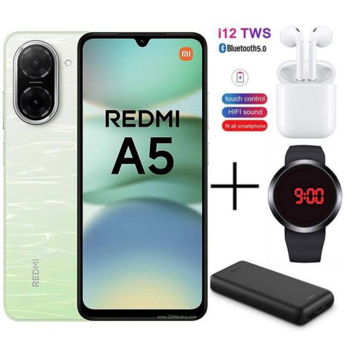 Redmi A5 RAM, 4GB RAM + 128GB ROM , 5200 MAh, Dual Sim - Blue + Free Gifts