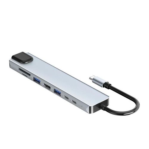 USB C Hub 8 In 1 Dock Type C Adapter Multi Function HDMI 4K Ethernet RJ45 Expansion