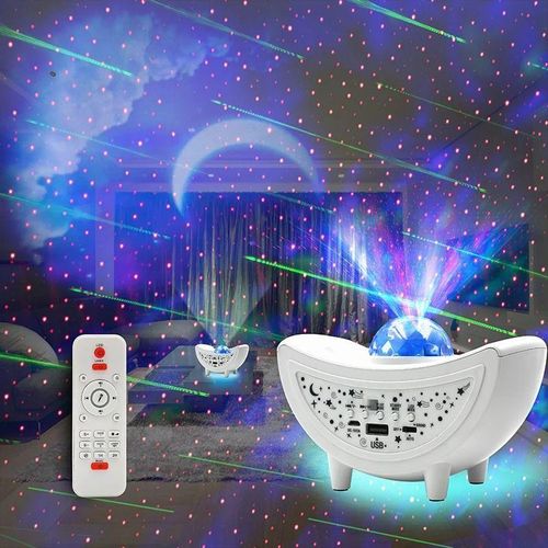 KSWING Bedroom LED Laser Galaxy Projector with Starry Night, Star Moon, Ocean Waves & Bluetooth Control