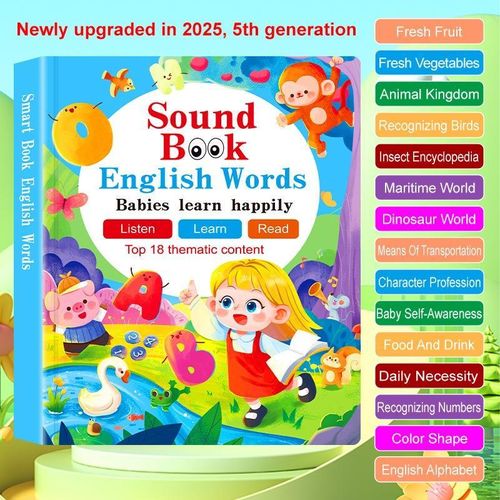 Sound Book Interactive Learning Toy with Music Animal Sounds Early Education Toddler Book