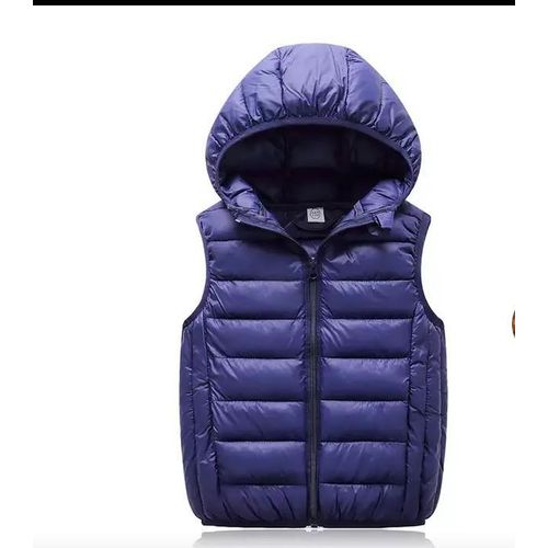 Children high quality sleeveless puff jackets in navy blue