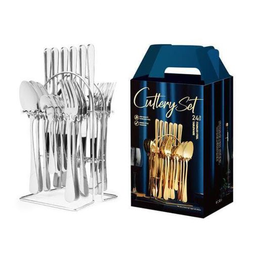 24 PC cutlery spoon silver stainless heavy gauge