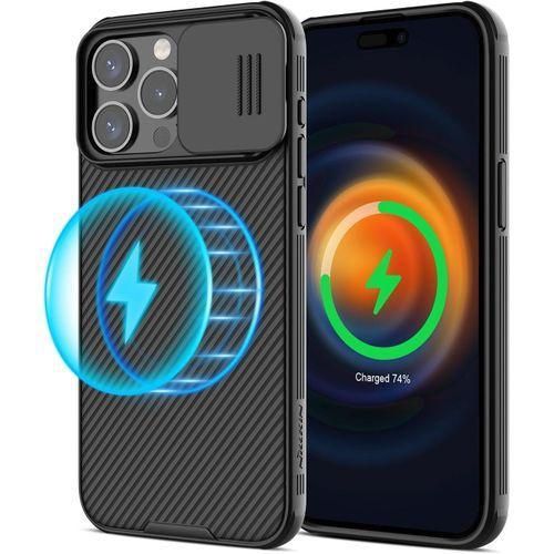 Nilkin iPhone 15 Pro Case with Camera Cover, Compatible with MagSafe, CamShield Pro Magnetic 15 Pro 5G Car Mount Case 6.1’’ (Black, for iPhone 15 Pro)