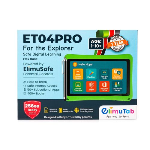 Elimutab ET04 Pro 7 Educational Tablet with Protective Casing 3GB RAM 32GB - Blue