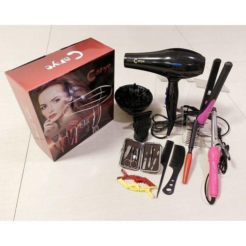 Hair Dryer With Clippers Combs Tongs Flat Iron