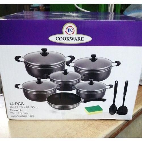 14Pcs Heavy Non-Stick Cooking Pot Sufuria Set