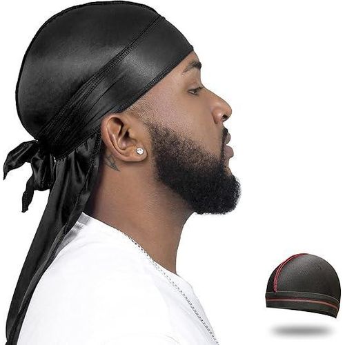 DURAG and WAVE CAP - Designer Luxury Satin Silk Women Hair Matching Headband and Durags