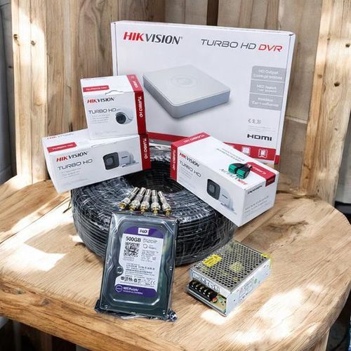Complete Security Surveillance Package with DVR and High Resolution Camera Setup 3 1080P Full HD 2MP CCTV Cameras Complete System Kit With 4 Channel DVR Machine+50M Coaxial Cable