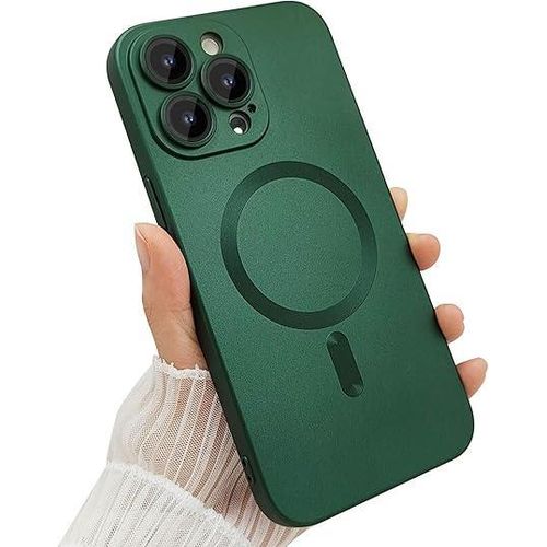 iPhone 15 Plus Wireless Charging Magnetic Clear Case with MagSafe Green – Shockproof, Anti-Fingerprint & Premium Design