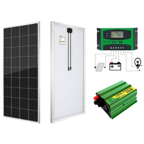 400 Watts Solar Panel 25 Years Warranty All Weather Mono Solar Panel Free 10A Solar Charge Controller Free 300W Solar Power Inverter DC To AC Solar Inverter