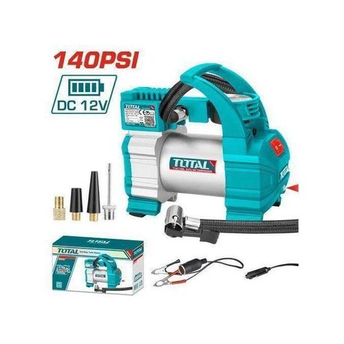 Air Compressor 12V DC 140PSI Heavy Duty Dual Cylinders Dual Motors Dual Power Tyre Pump for SUVs RVs ORVs Trucks Cars Air Mattresses Auto Off LED Light - BLUE