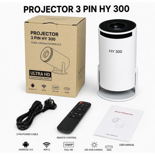 Portable Smart Projector With WiFi Bluetooth Android System 180 Degree Rotating Home Theater Projector HDMI USB Remote Control Support
