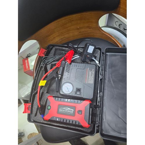 Portable Jump Starter 99800mAh with Safety Features & Air Compressor