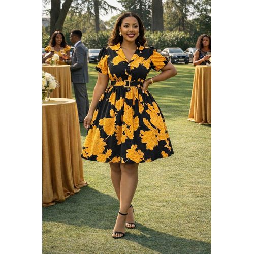 Ladies Classy Official Mustard Dress