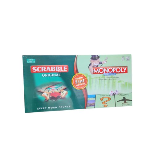 High Quality 2 in 1 Original Scrabble and Monopoly Kids Board Games