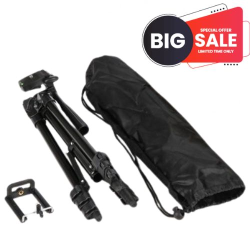 TRIPOD STAND FOR MOBILE PHONES CAMERA WITH HOLDER CLIP