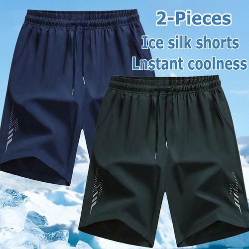 Unisex Athletic Shorts, Navy & Black.1703 Elastic waist for comfort, striped sides for style. Durable, breathable fabric, perfect for sports like jogging and daily wear. Long - lasting, easy to m