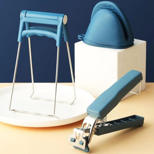 3pcs Anti scald heat resistant plate, bowl gripper mittens