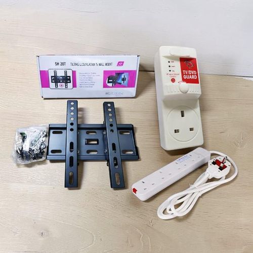 Top Quality Skilltech 15-43in Tilt TV Wall Mount Bracket Power King 4Way Power Ext Cable FREE FK TV Guard