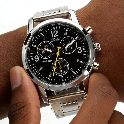 Mens sports watches luxury mens stainless steel quartz watches mens business leisure mens gifts