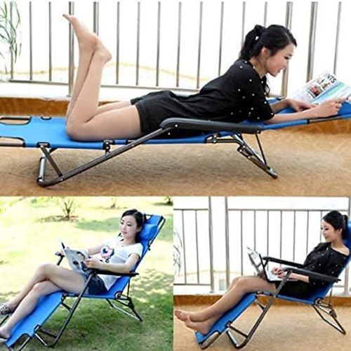 Heavy duty patio foldable and portable recliner camping chair