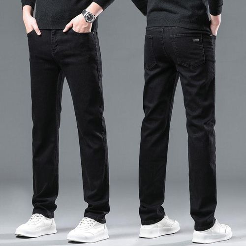 Mens Jeans Slim Fit Skinny Black Denim Long Pants