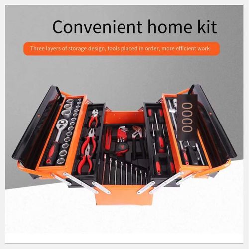 168pcs Hardware Tool Set With Handheld 5 Layer Metal Box For Home And Industrial Use