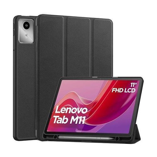 Book Cover Case for Tab M11 (2024) – Auto Wake/Sleep, Pen Holder, Trifold Stand, Full Protection