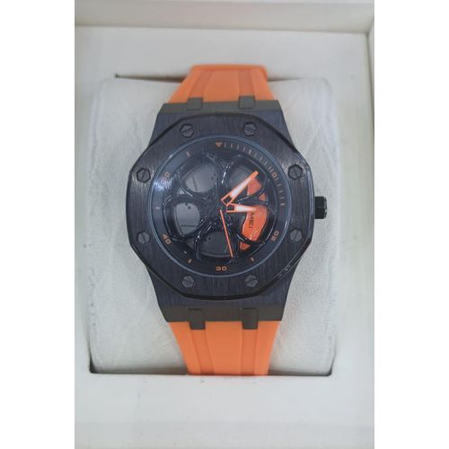 Stylish SKMEI Rims Watch with Unique Interior Design and Silicon Strap