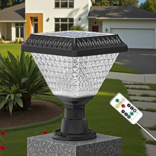 Solar Powered LED Garden Gate Pillar Lamp Outdoor Waterproof Path Light with Dusk to Dawn Sensor for Lawn and Driveway Use