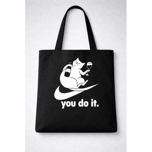 Black canvas totebag, sarcastic art,art based totebag,33cm by 40cm