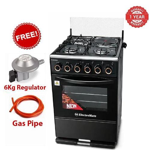 50x55 Free Standing Cooker ,3 Gas + 1 Hot Plate with Rotisserie Oven+FREE 6KG REGULATOR+GAS PIPE