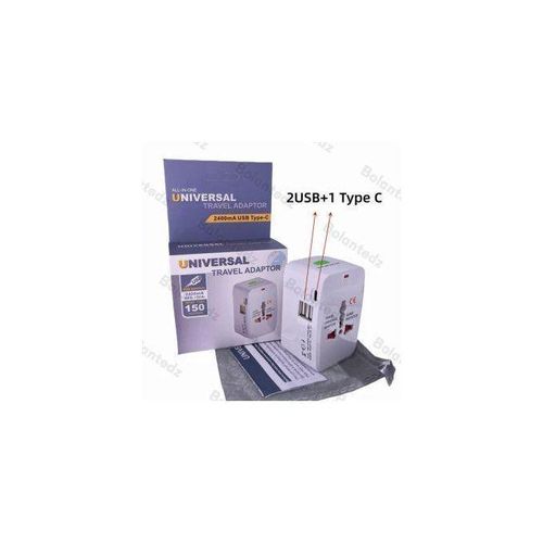 Buy now Universal Original AC Power Plug World Travel Adapter 2 USB ,1 Type C Ports