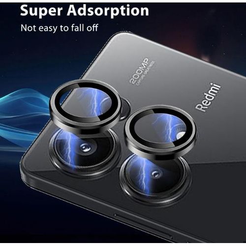 Redmi Note 13 Pro Camera Lens Protector, Tempered Glass Anti-Scratch Anti-Glare Lens Cover for Night Photography, Easy Installation, Black