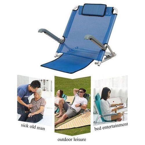 Blue Adjustable Bed Backrest With Armrest