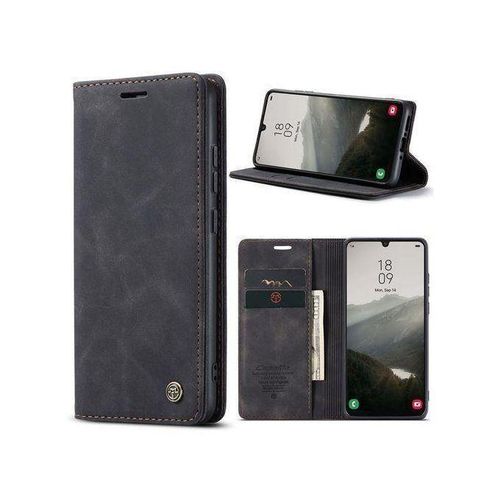 Caseme ONEPLUS NORD 100 LEATHER FLIP CASE WITH MAGNETIC CLOSURE, KICKSTAND AND CARD POCKETS (BLACK)
