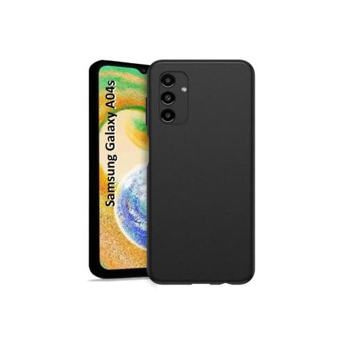 Soft Silicone Back Cover for Samsung Galaxy A04s - Black, anti-fingerprint, anti-scratch, durable silicone case