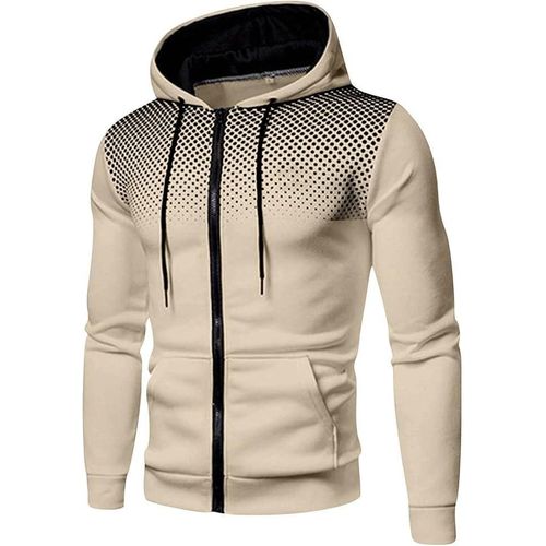 Autumn and Winter Men's Sweatshirt Zipper Jacket---Khaki