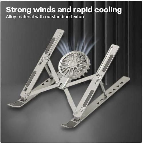 Foldable Portable Laptop Stand With FanFoldable Portable Aluminum Alloy Laptop Stand With Detachable Fan