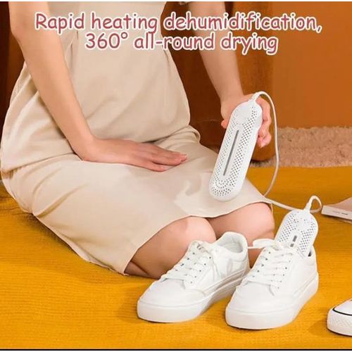 Electric Portable Shoe Dryer and Dehumidifier - 360-Degree Constant Temperature Annular Heating Boot Warmer Pods with 1792 Dissipation Holes and One-Touch Timer for Shoes, Boots, and Socks