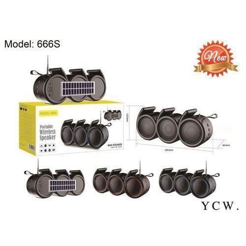 666s Portable Wireless Speaker With Solar Charger,Fm Radio, Super Bass Bt Mini Speaker Wireless Bluetooth Speakers