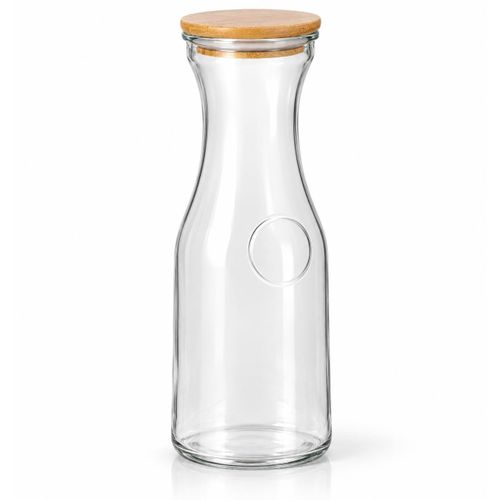 Clear Glass Beverage Serving Carafe with Bamboo Lid - 1L