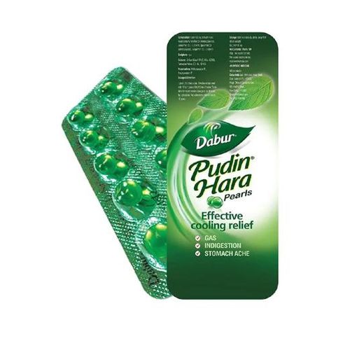 Pudin Hara Herbal Mint - 10 Capsules – Instant Natural Relief from Gas, Acidity & Indigestion - Ayurvedic Cooling Remedy for Stomach Comfort – Fast Acting Digestive Support (0.01kg)